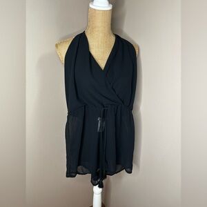 Michael Kors Black Sheer Tie Romper Swim Coverup Size Small